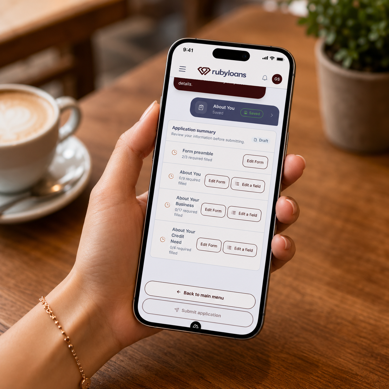 RubyLoans mobile application preview